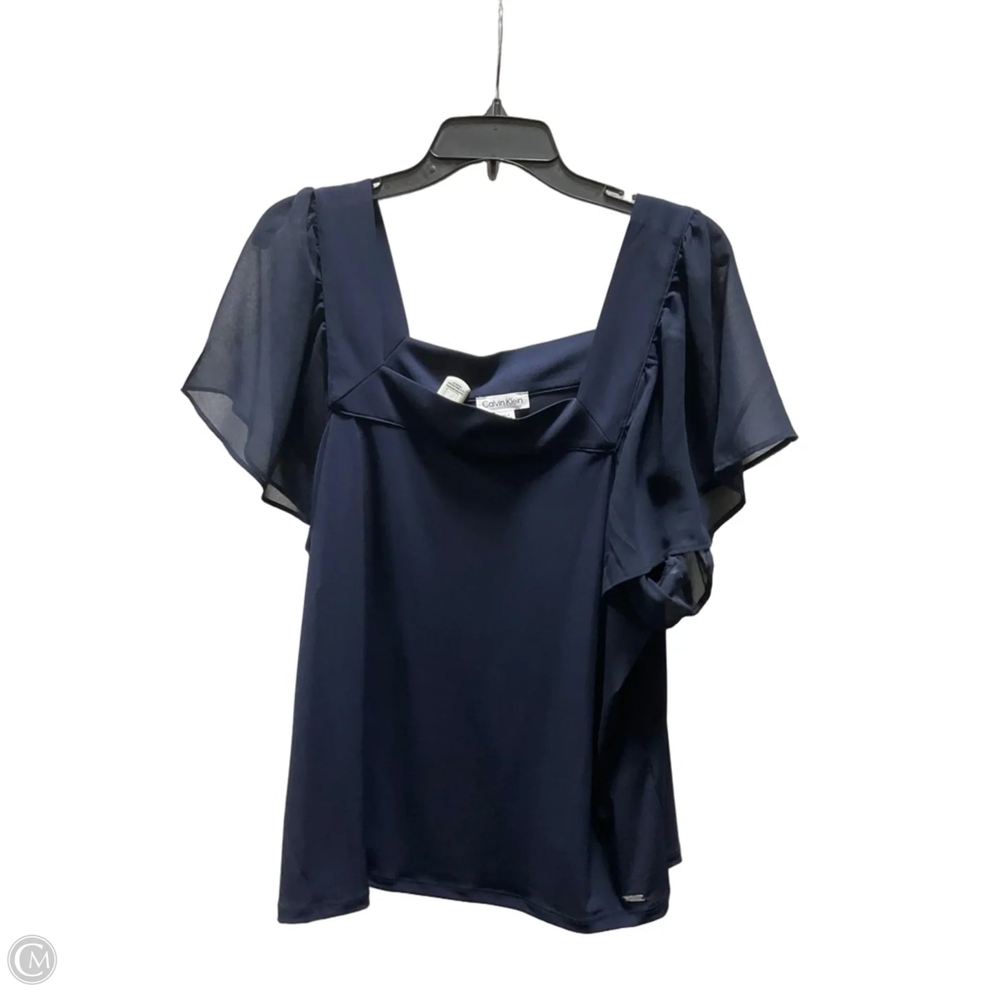 Top Short Sleeve By Calvin Klein In Blue, Size: Xl