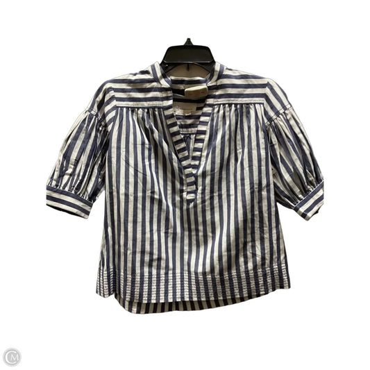Top Short Sleeve By Anthropologie In Striped Pattern, Size: Xxs