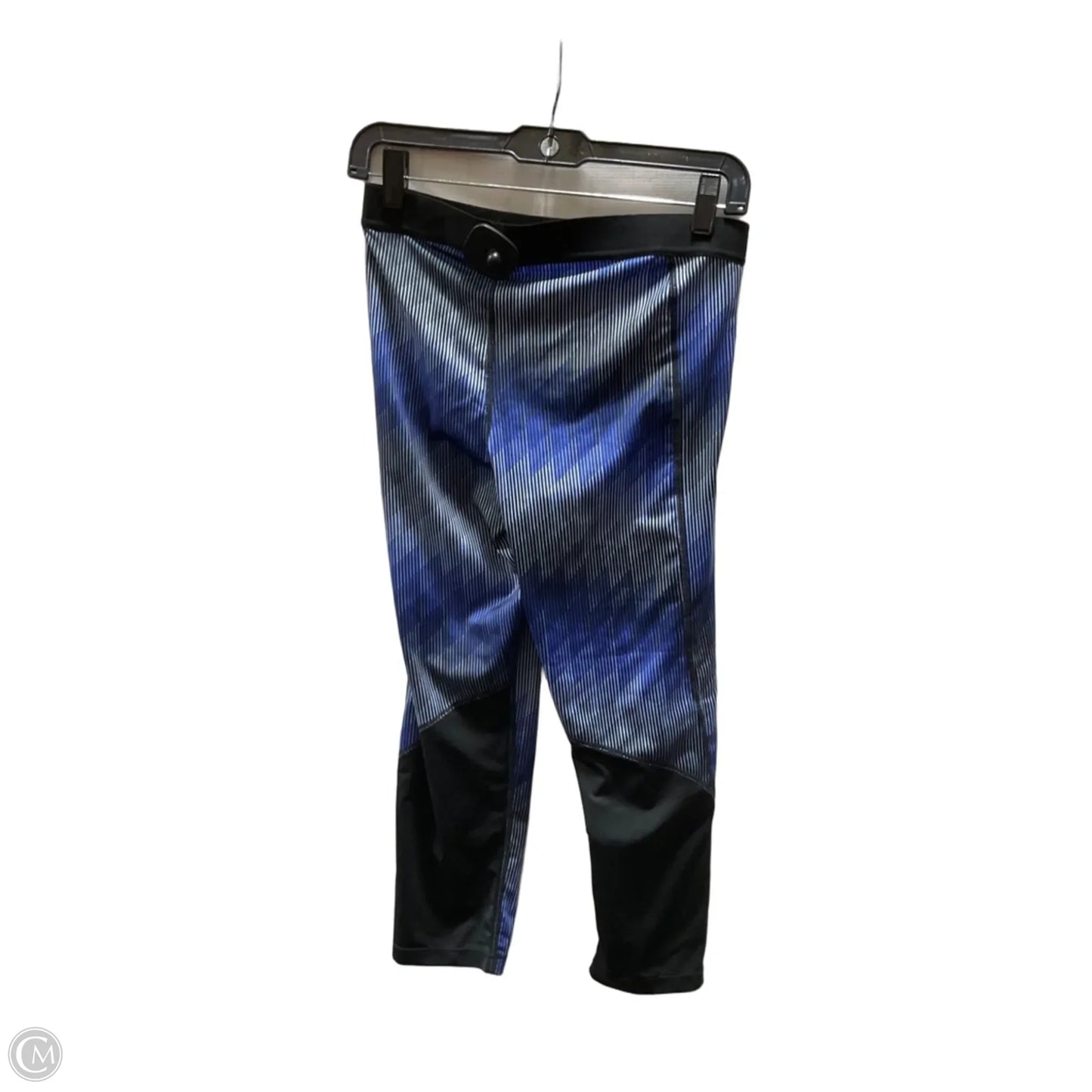 Athletic Leggings By Nike In Black & Blue, Size: L