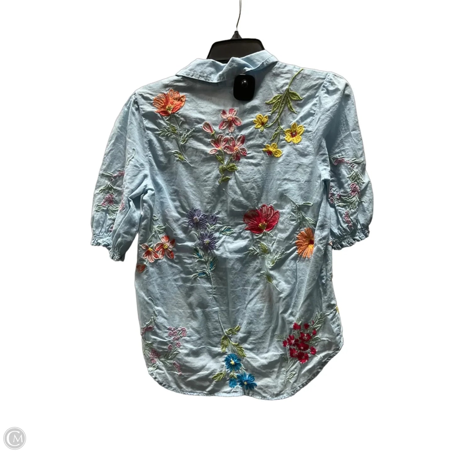 Top Short Sleeve By Johnny Was In Blue, Size: Xs