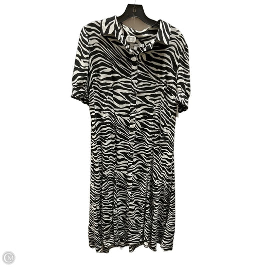 Dress Casual Maxi By Chicos In Black & White, Size: M