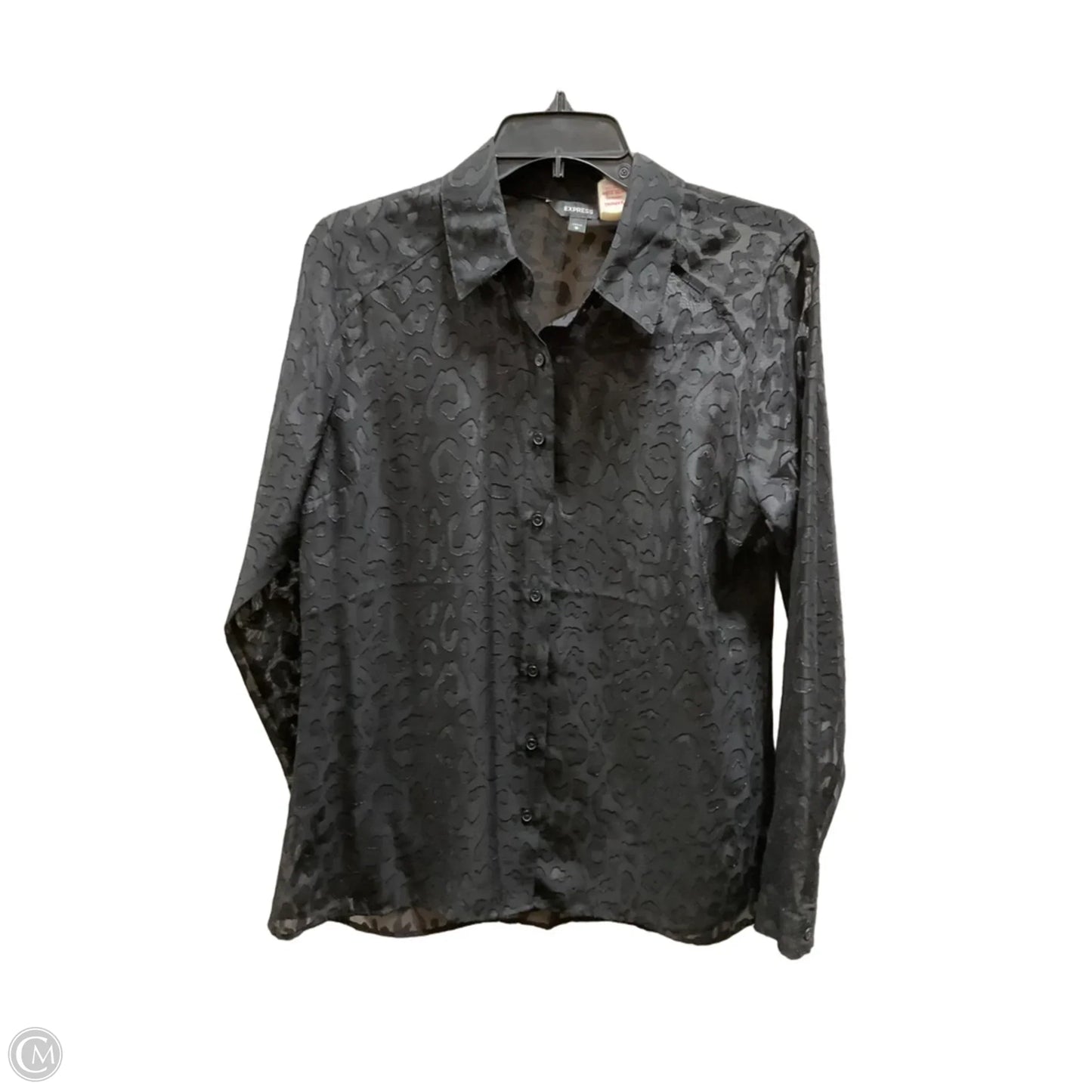 Blouse Long Sleeve By Express In Black, Size: M
