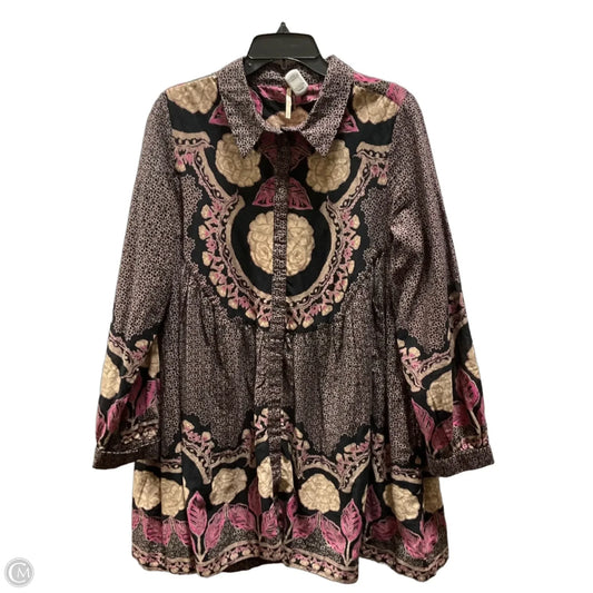 Dress Casual Midi By Free People In Black & Pink, Size: M