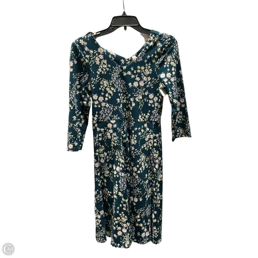 Dress Casual Midi By Pact In Green & White, Size: Xs