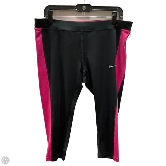 Athletic Leggings By Nike In Black & Pink, Size: Xl