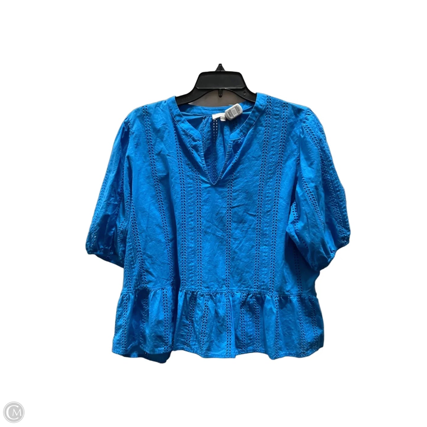 Top Short Sleeve By Loft In Blue, Size: Xl