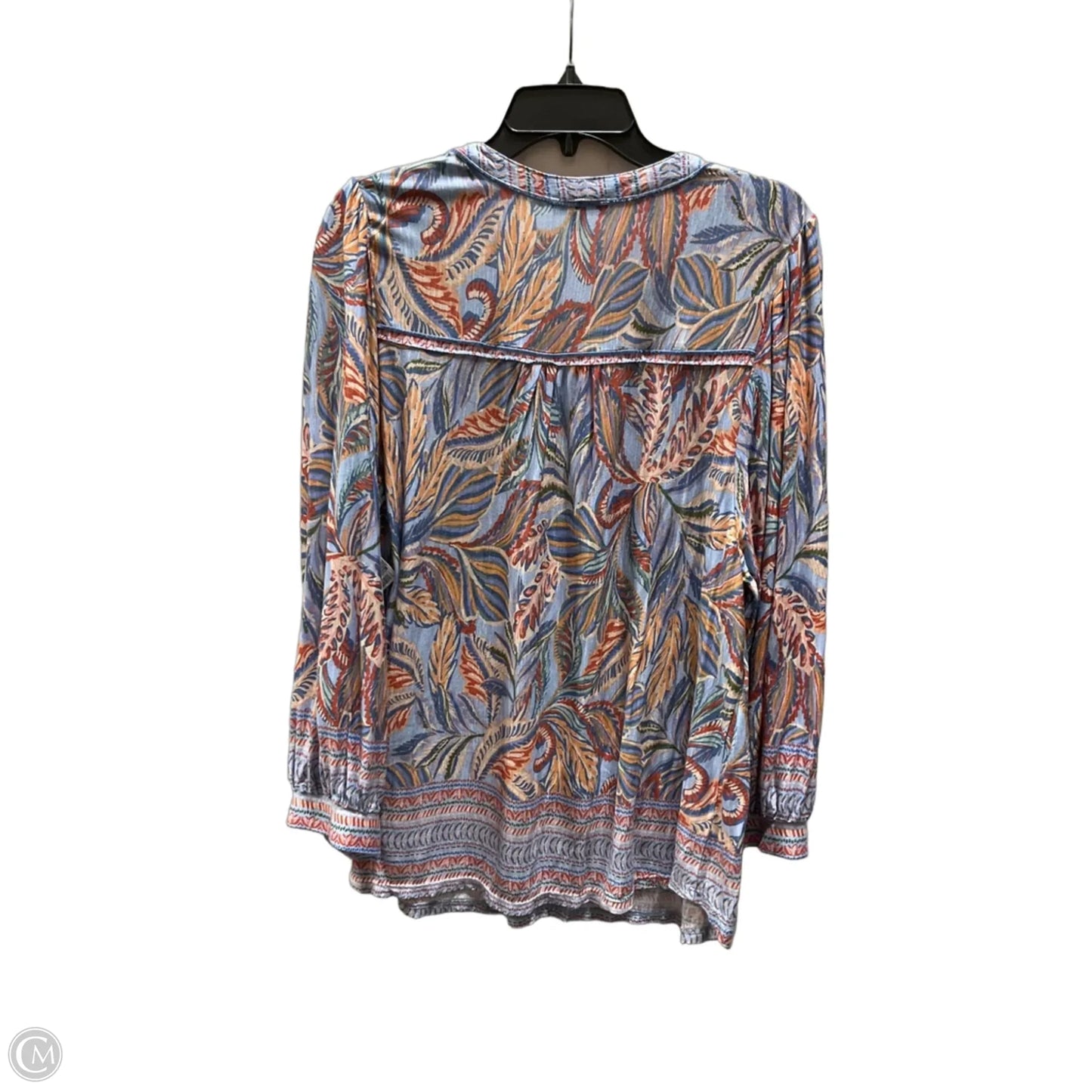 Top 3/4 Sleeve By Democracy In Blue & Orange, Size: 2x