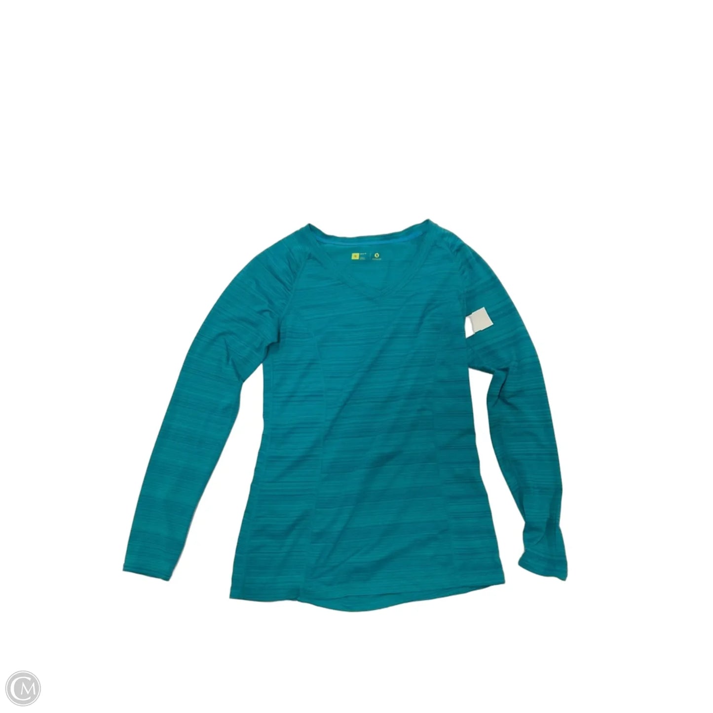 Athletic Top Long Sleeve Collar By Xersion In Aqua, Size: S