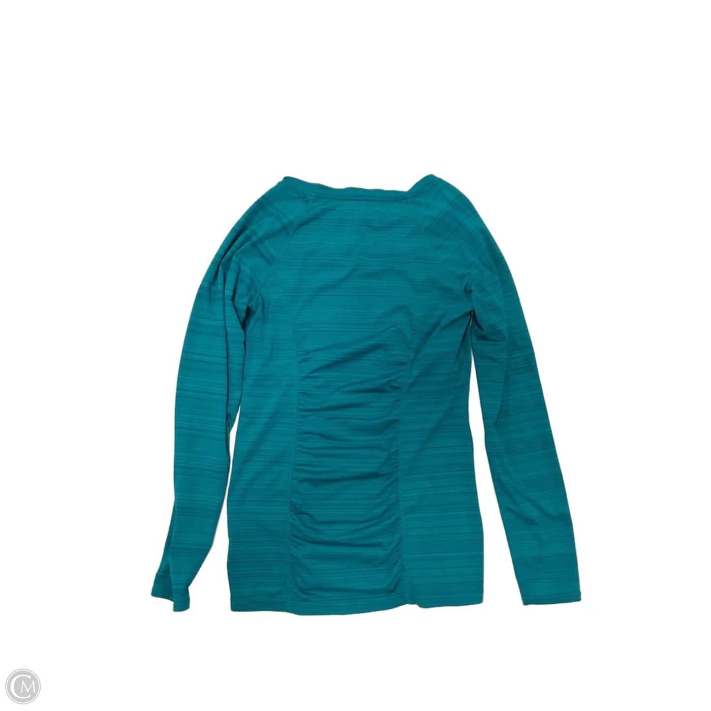 Athletic Top Long Sleeve Collar By Xersion In Aqua, Size: S