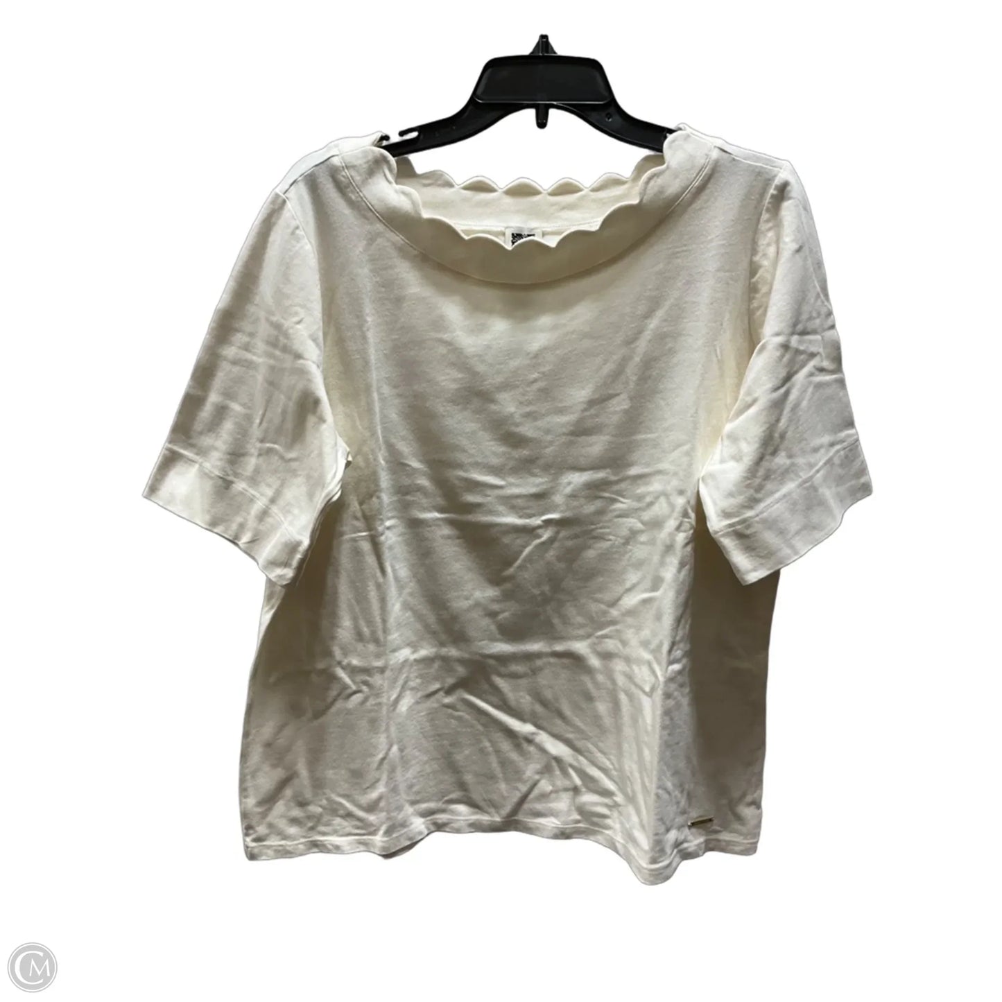 Top Short Sleeve By Anne Klein In Cream, Size: Xl