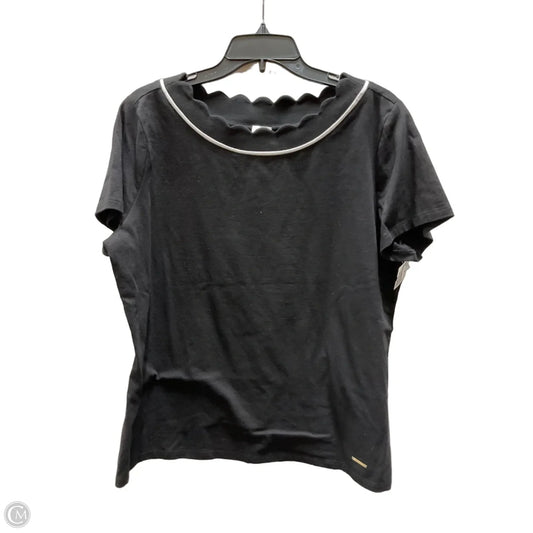 Top Short Sleeve By Anne Klein In Black, Size: Xl