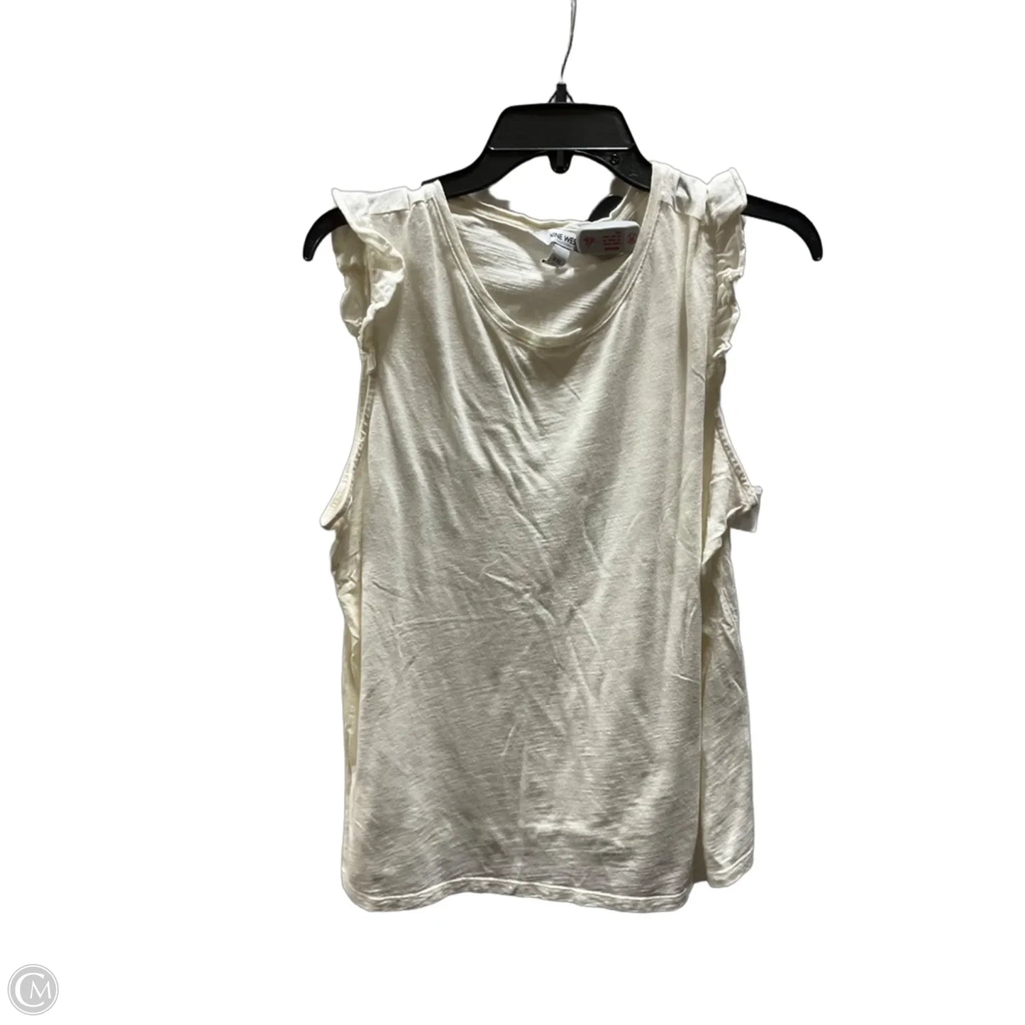 Top Short Sleeve By Nine West In Cream, Size: Xxl