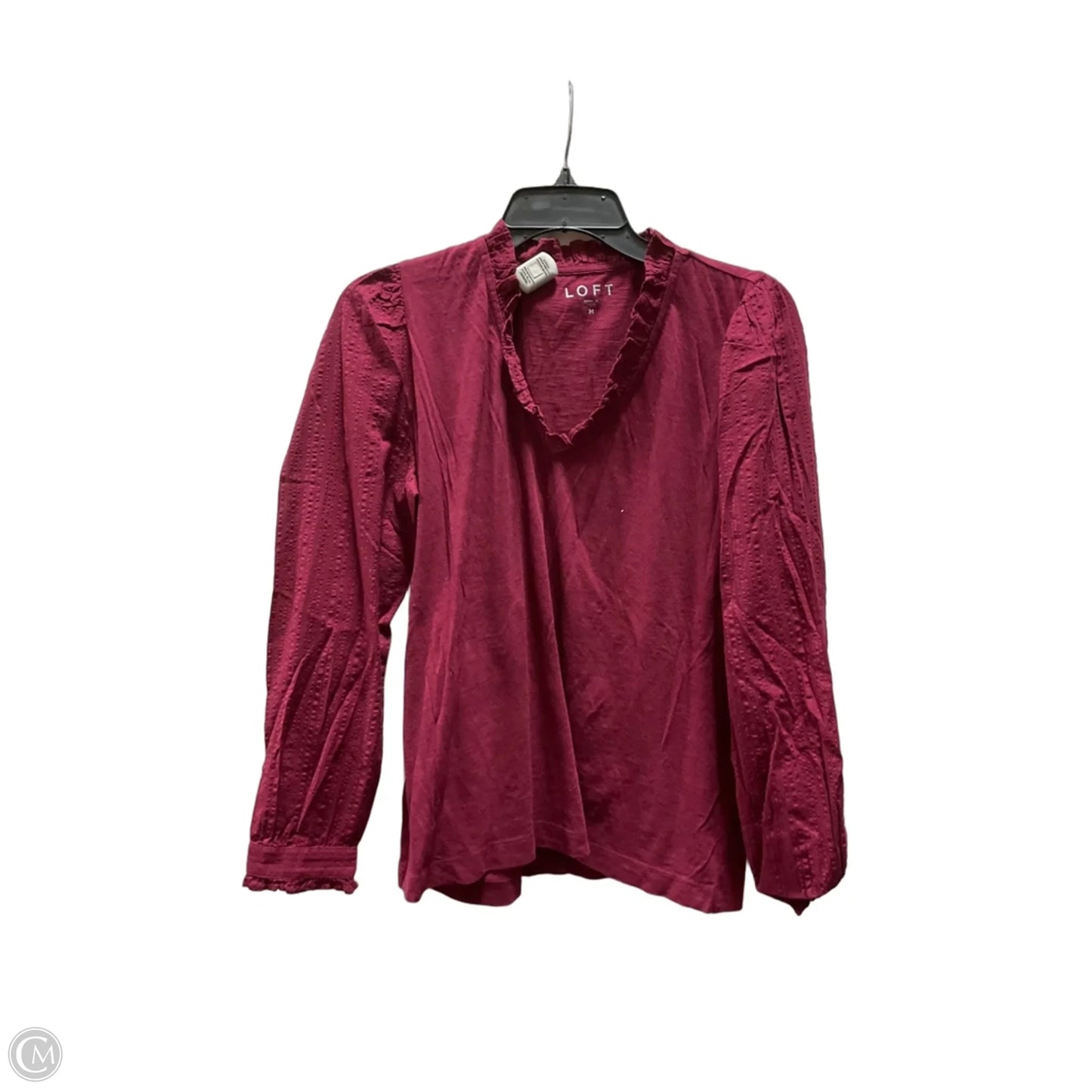 Top Long Sleeve By Loft In Red, Size: M