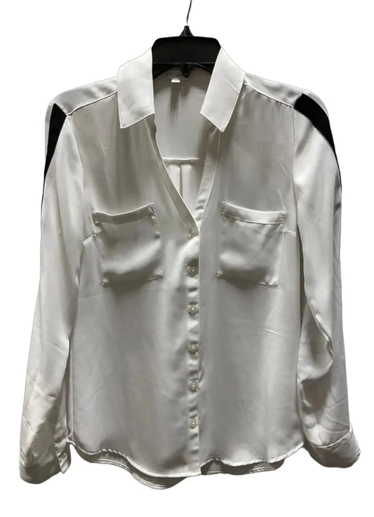 Blouse Long Sleeve By Express In White, Size: S