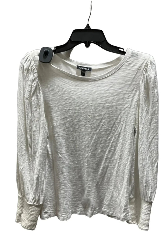 Top Long Sleeve By Express In White, Size: S