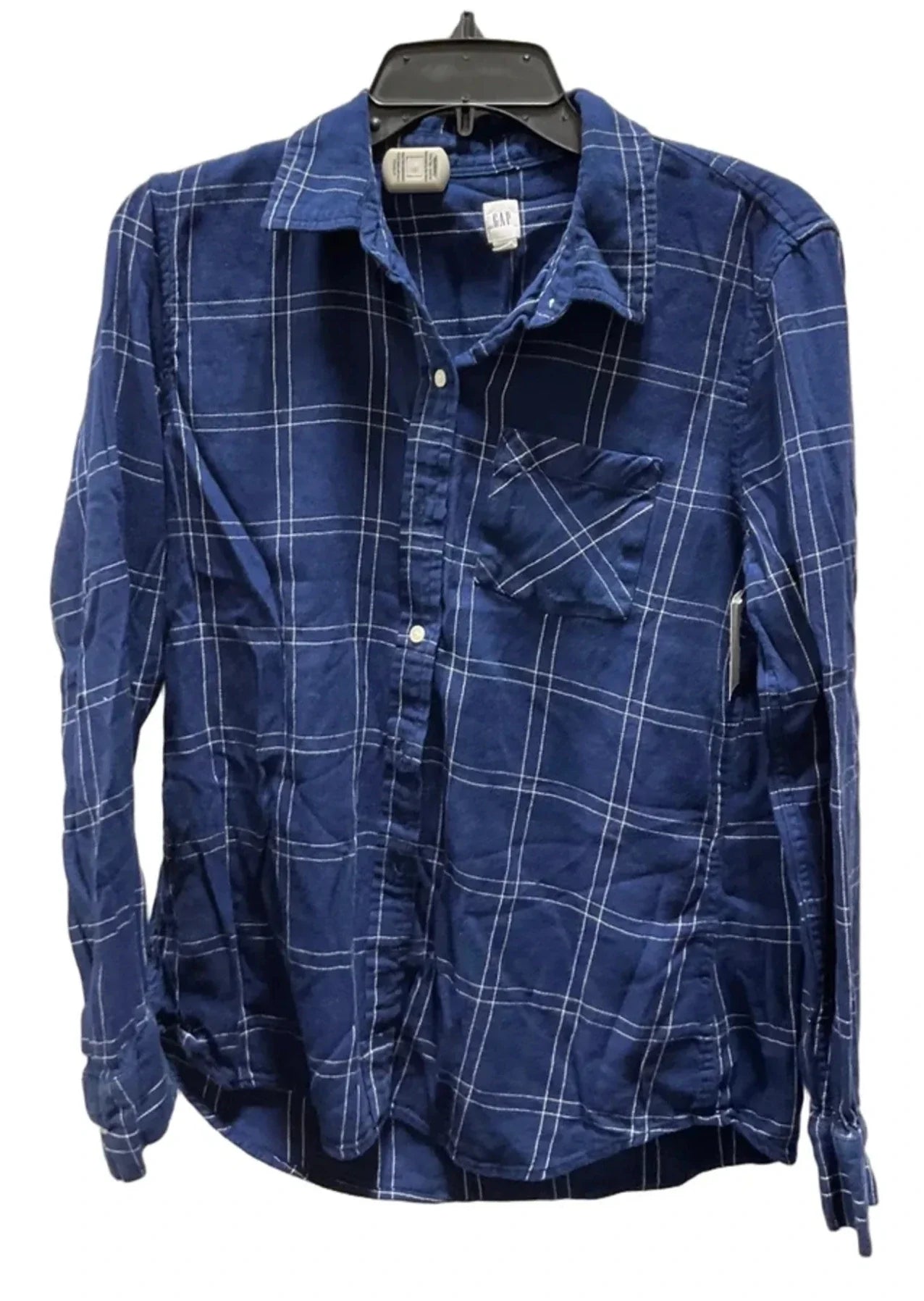 Blouse Long Sleeve By Gap In Blue, Size: M