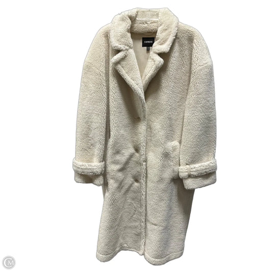 Jacket Faux Fur & Sherpa By Express In Cream, Size: Xl