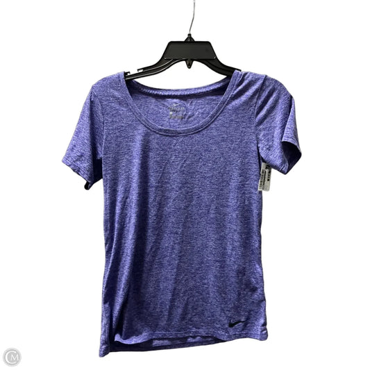 Athletic Top Short Sleeve By Nike In Purple, Size: S
