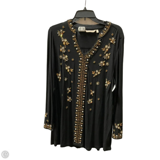 Top Long Sleeve By Soft Surroundings In Black, Size: 1x