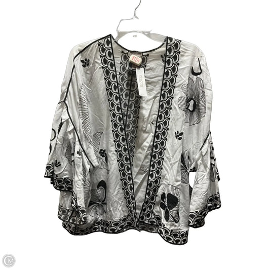 Cardigan By Chicos In Black & Cream, Size: Xxl