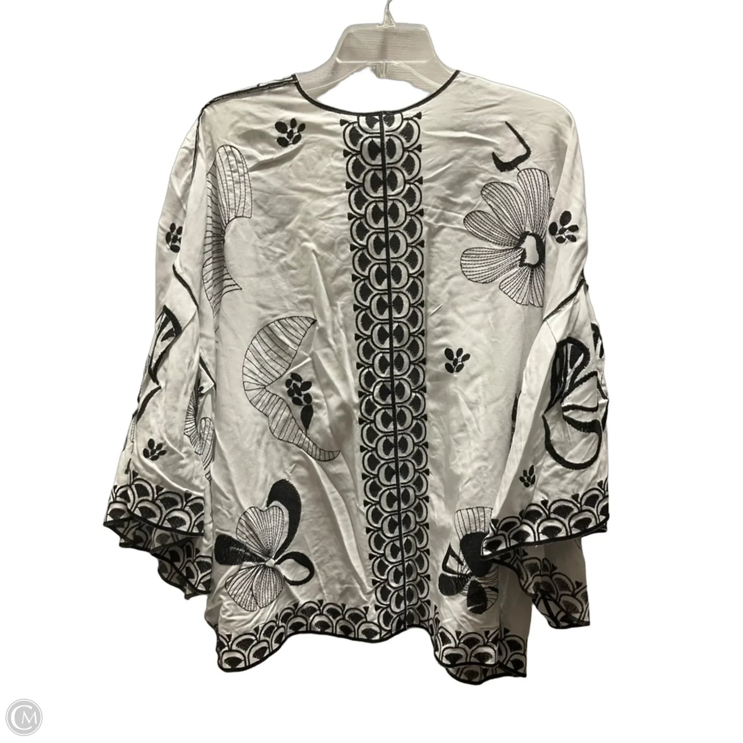 Cardigan By Chicos In Black & Cream, Size: Xxl