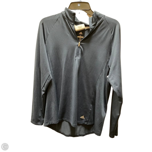 Athletic Top Long Sleeve Collar By Adidas In Blue, Size: Xl