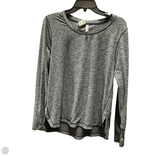 Athletic Top Long Sleeve Collar By Mta Sport In Grey, Size: L