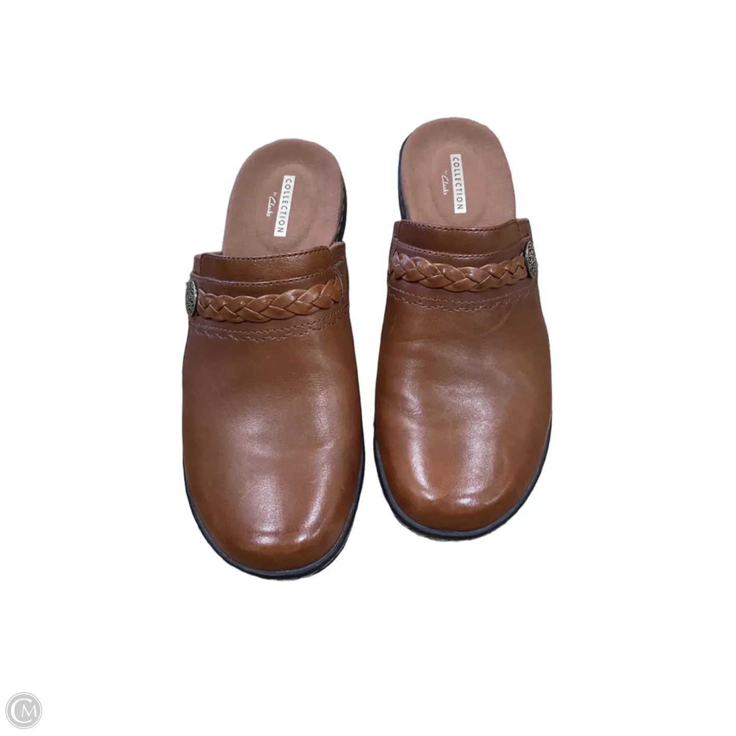 Shoes Heels Wedge By Clarks In Brown, Size: 7