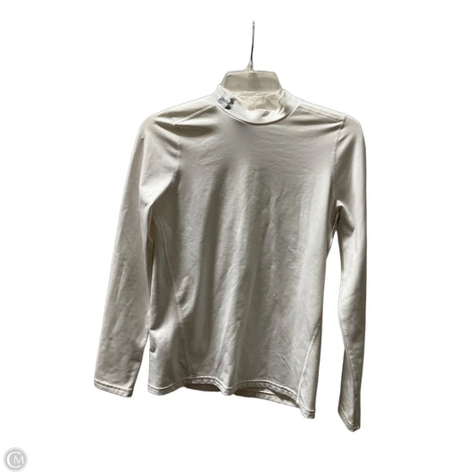 Athletic Top Long Sleeve Collar By Under Armour In White, Size: Xl