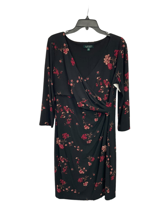 Floral Print Dress Casual Midi Lauren By Ralph Lauren, Size Xl