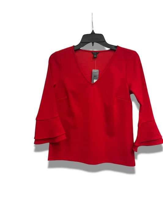 Top 3/4 Sleeve By Ann Taylor In Red, Size: Petite   Xs