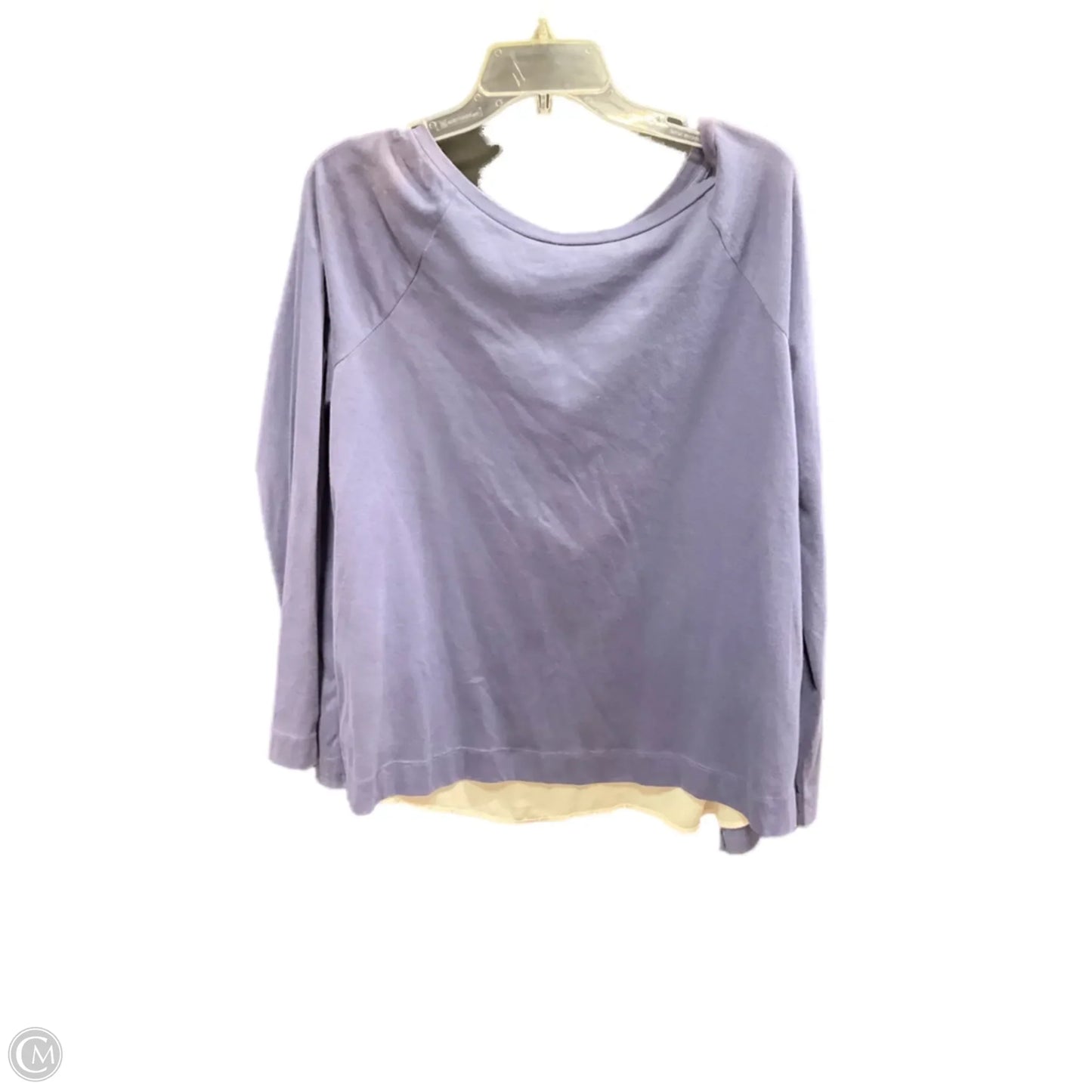 Top Long Sleeve By Loft In Blue & White, Size: L