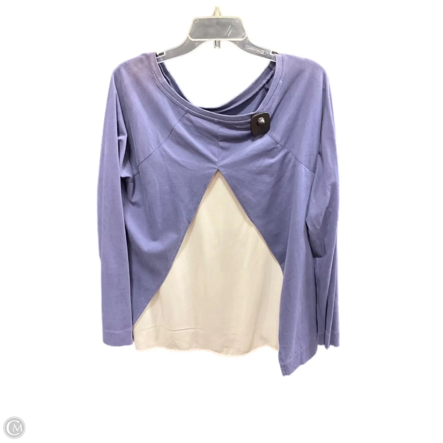 Top Long Sleeve By Loft In Blue & White, Size: L