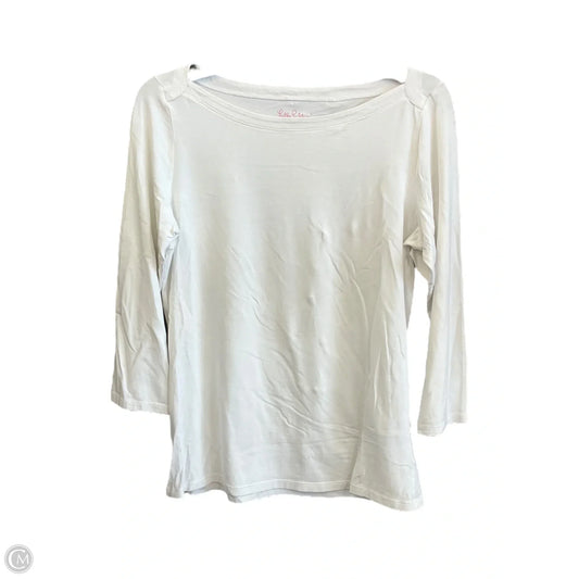 Top Long Sleeve Designer By Lilly Pulitzer In White, Size: M