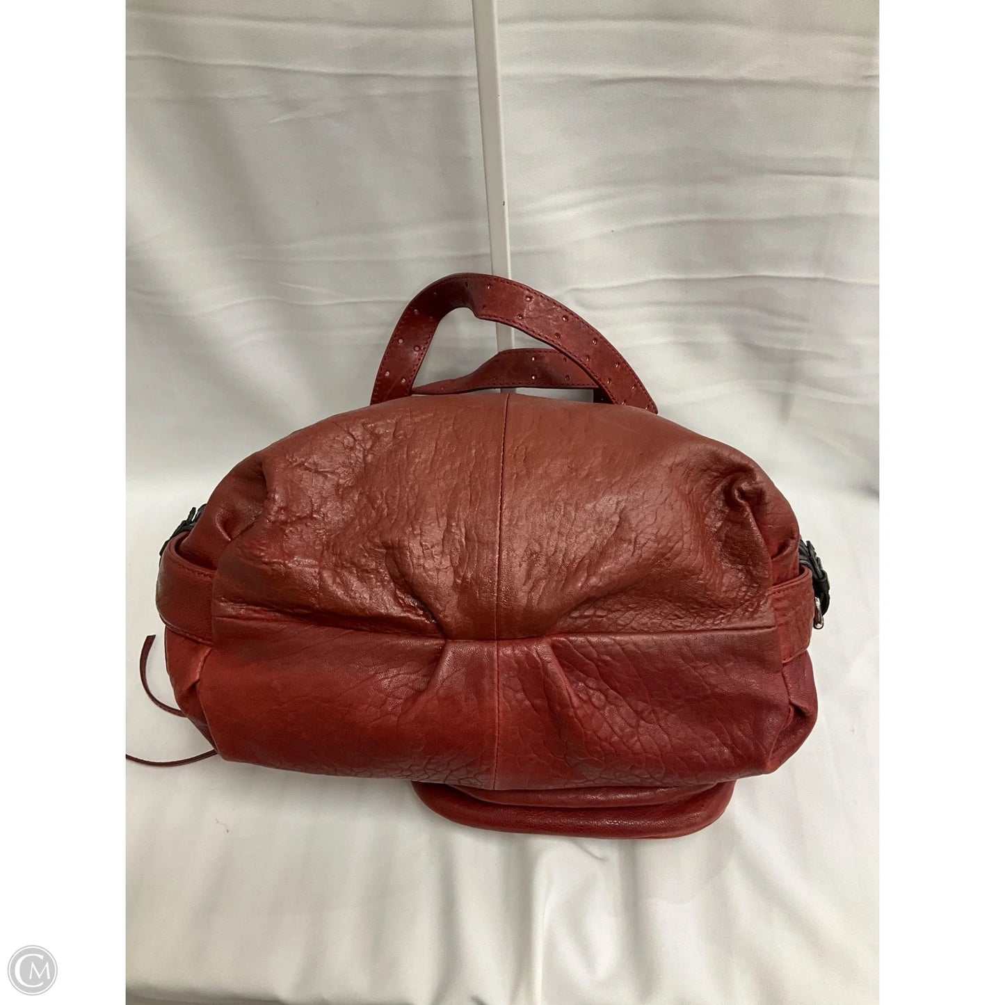 Handbag Leather By Lamb, Size: Medium