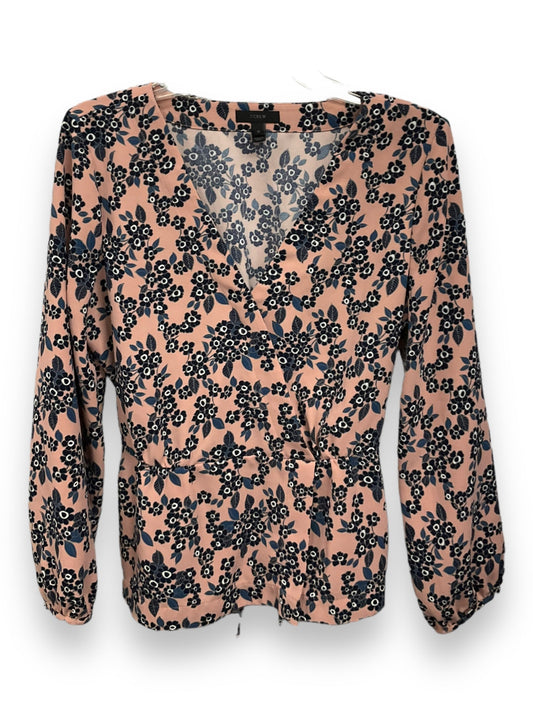 Blouse Long Sleeve By J. Crew In Floral Print, Size: L