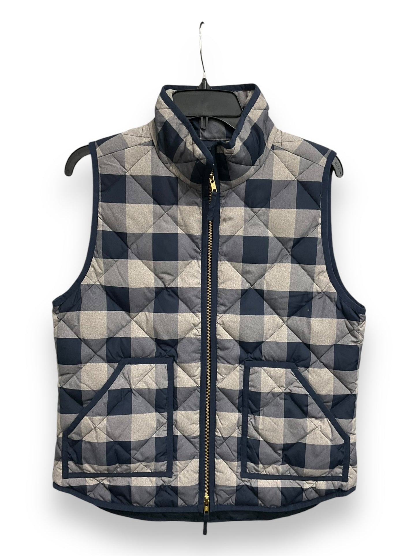 Vest Puffer & Quilted By J. Crew In Plaid Pattern, Size: M