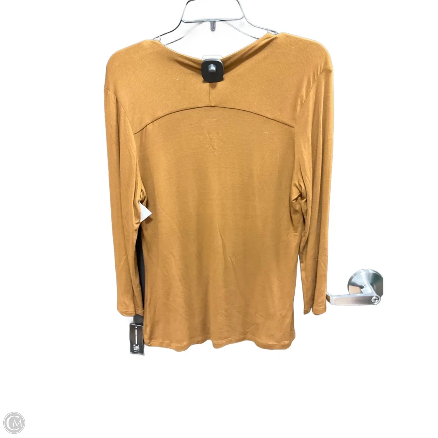 Top Long Sleeve By Inc In Brown, Size: L