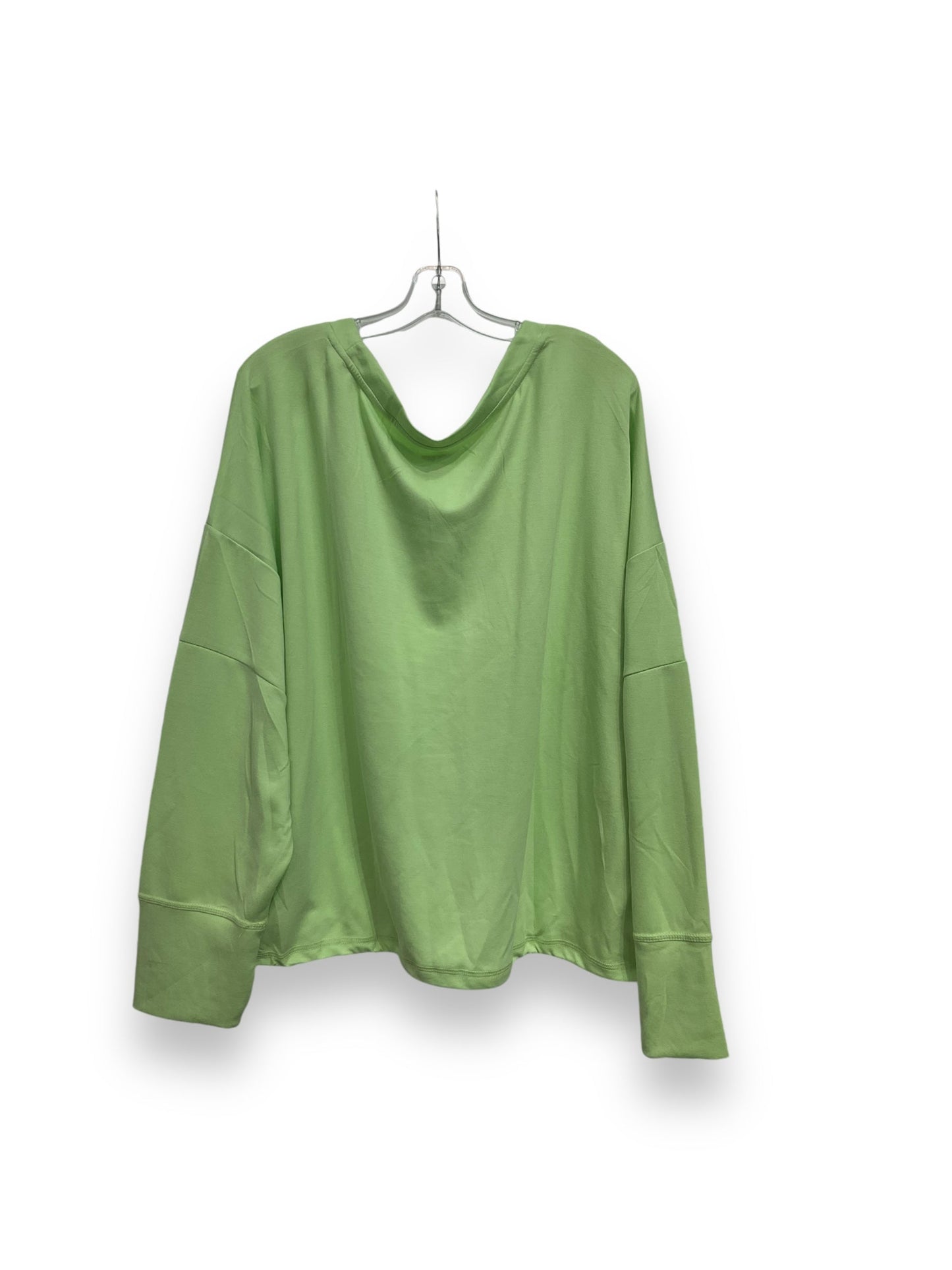 Athletic Top Long Sleeve Collar By Nine West In Green, Size: 3x