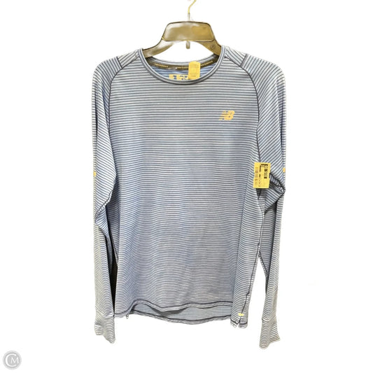 Athletic Top Long Sleeve Crewneck By New Balance In Blue, Size: M