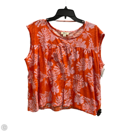 Top Sleeveless By Style And Company In Orange, Size: 2x