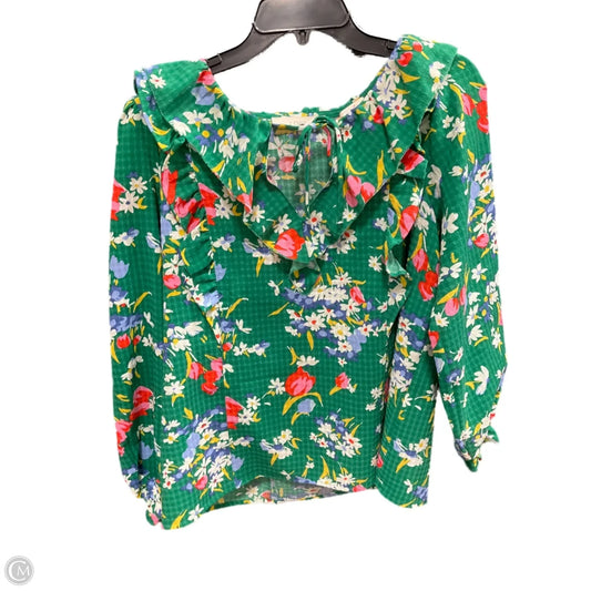 Top Long Sleeve By Loft In Green, Size: M
