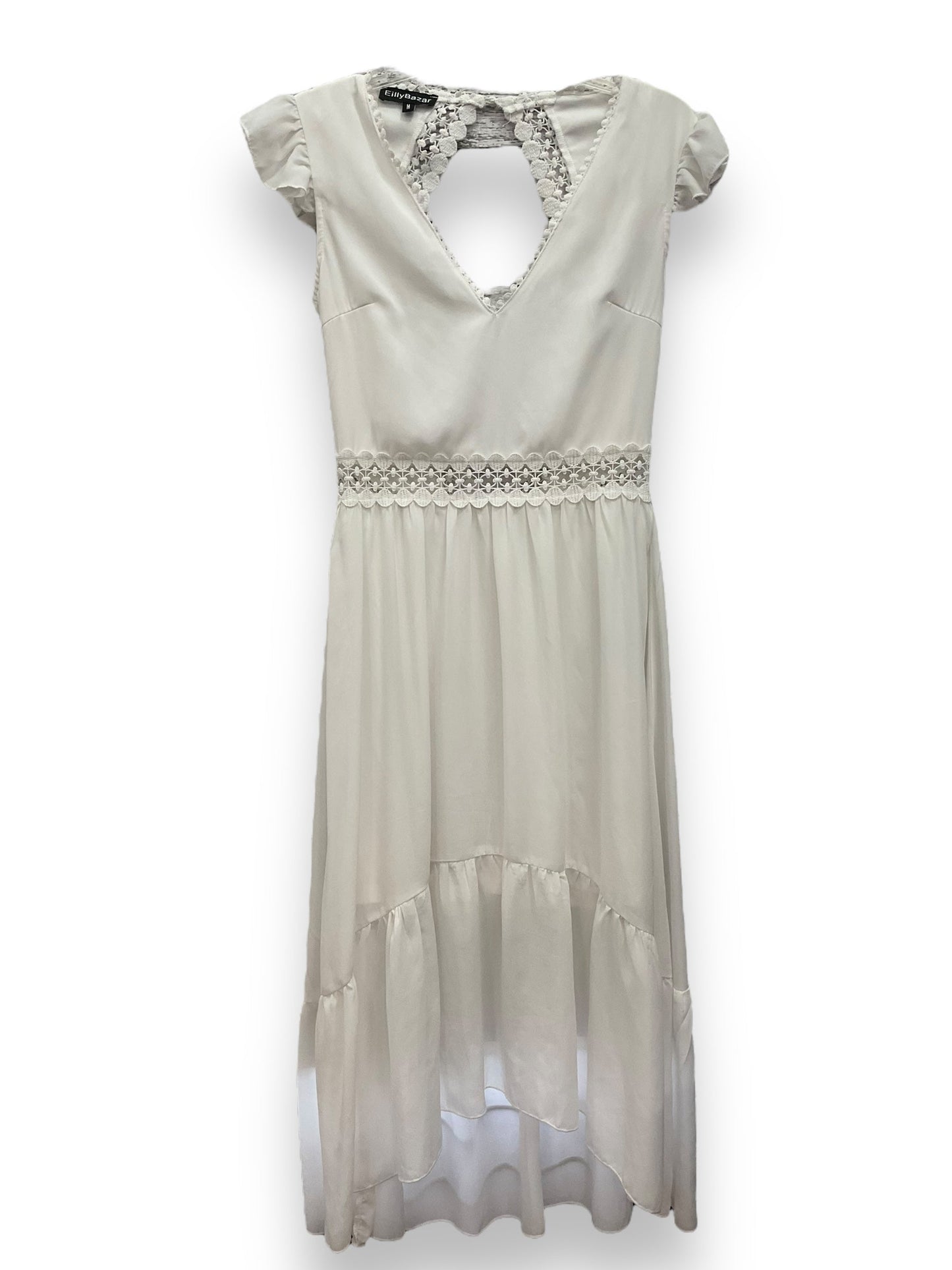 White Dress Casual Midi Clothes Mentor, Size M