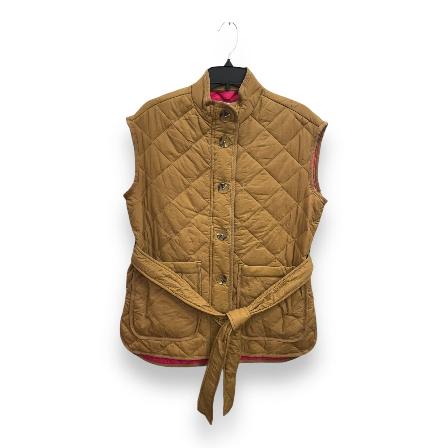 Vest Puffer & Quilted By Free Assembly In Brown, Size: S