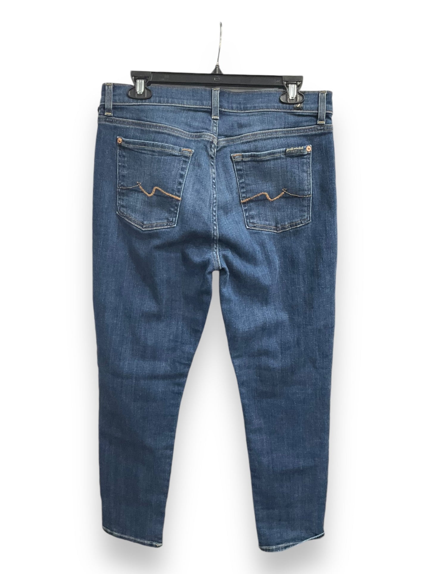 Jeans Skinny By 7 For All Mankind In Blue Denim, Size: 8