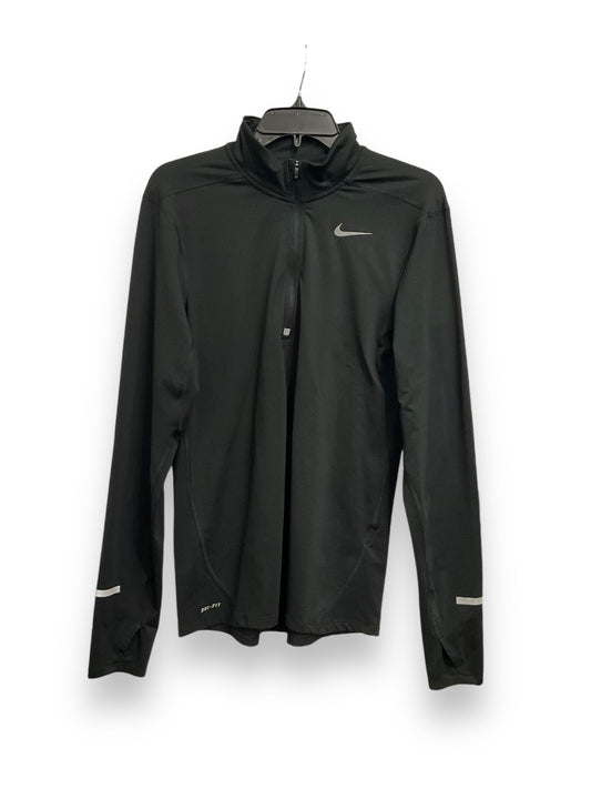 Athletic Top Long Sleeve Collar By Nike Apparel In Black, Size: S