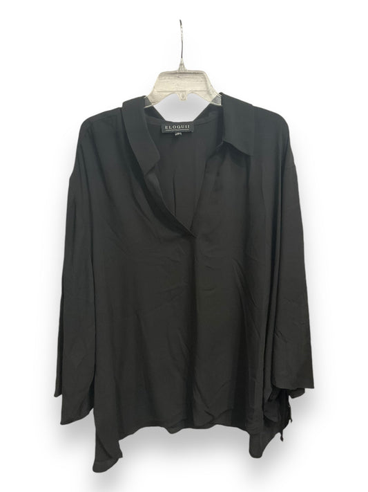 Blouse Long Sleeve By Eloquii In Black, Size: 24