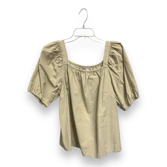 Top Short Sleeve By Loft In Cream, Size: L