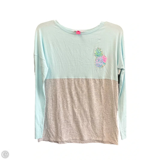 Top Long Sleeve Designer By Lilly Pulitzer In Blue & Grey, Size: Xxs