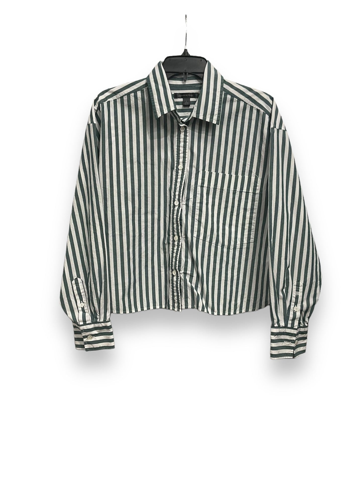 Top Long Sleeve By Banana Republic In Striped Pattern, Size: L